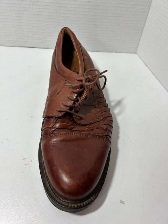 Johnston Murphy Dress Shoes Oxford Brown Men Size 9.5 leather upper M Italy main image 5